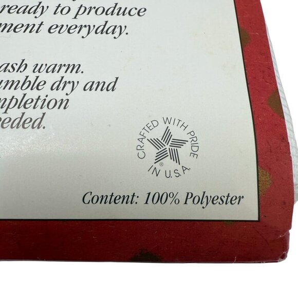 Holiday Quaker Lace Round Tablecloth 70" Round White Snowmen New Vintage - Picture 11 of 11